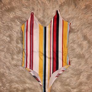 Yellow stripped bodysuit